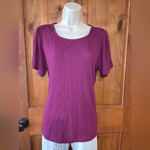 Staccato Short Sleeve Magenta Top